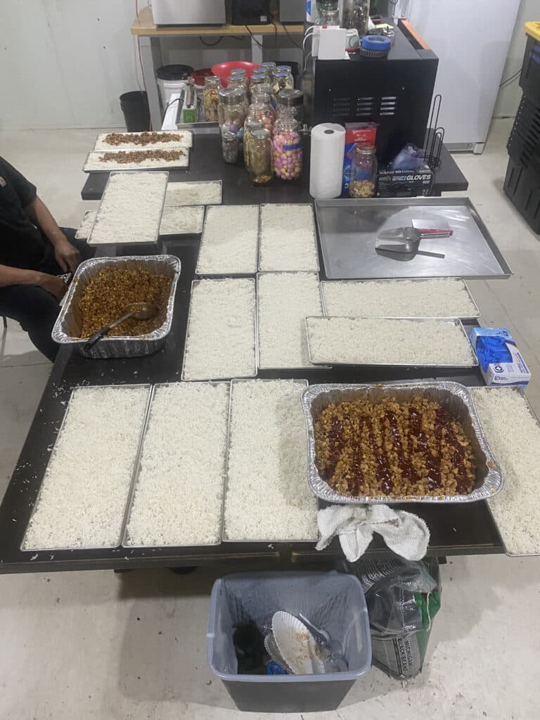 organic foods being freeze-dried and packaged for latin america disaster relief food